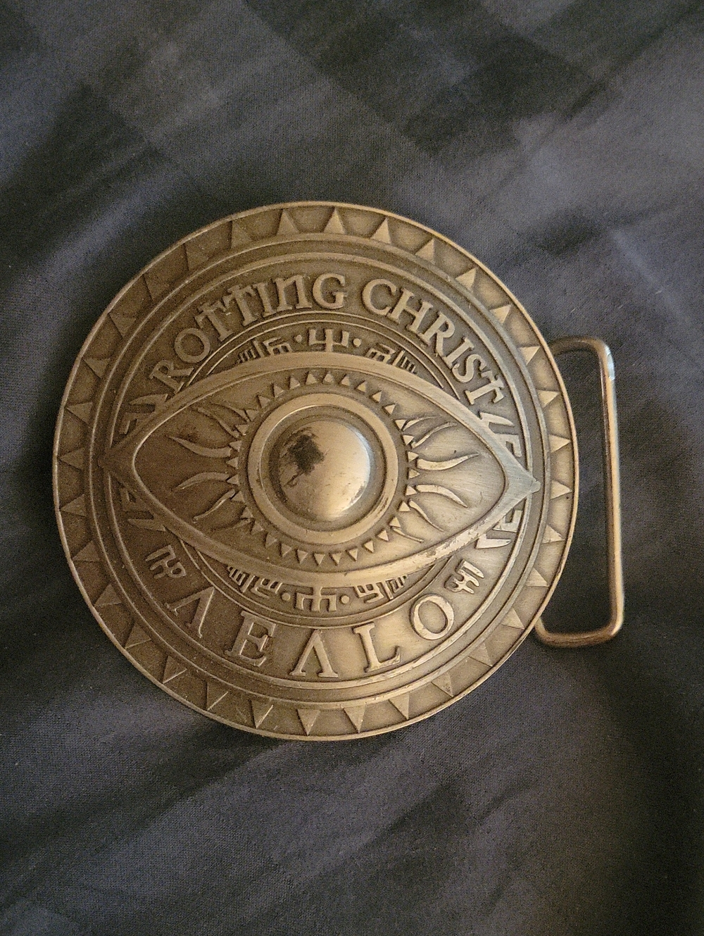 Rare ROTTING CHRIST Eye Emblem Metal Belt Buckle Official Merch Band Memorabilia